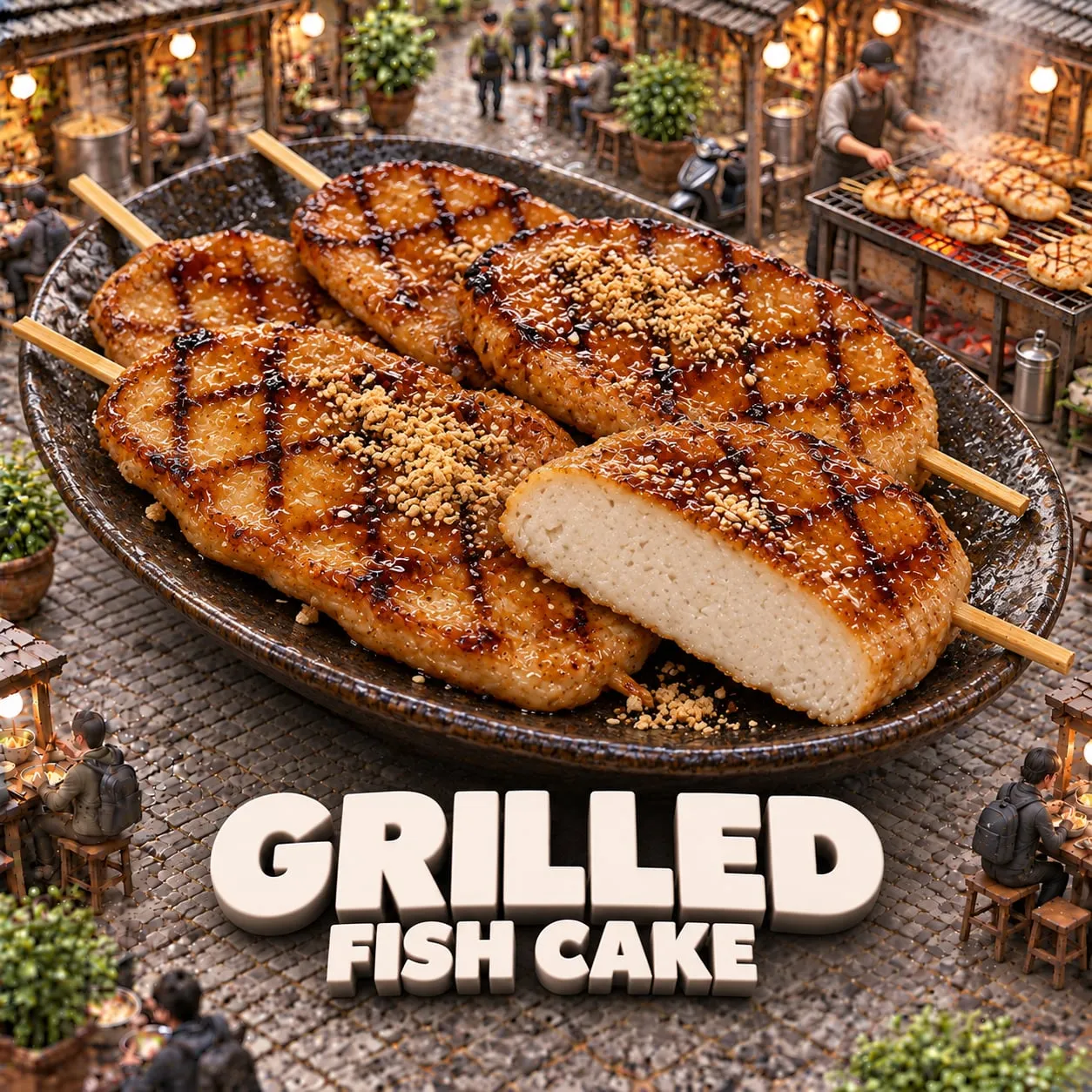 Grilled Fish Cake (烤黑輪)